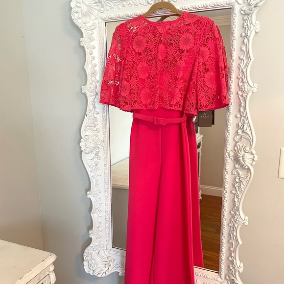 NWT $485 Space Style Concept Azalea Pink Lace Crop Top Detail Dress Jumpsuit - Picture 2 of 13